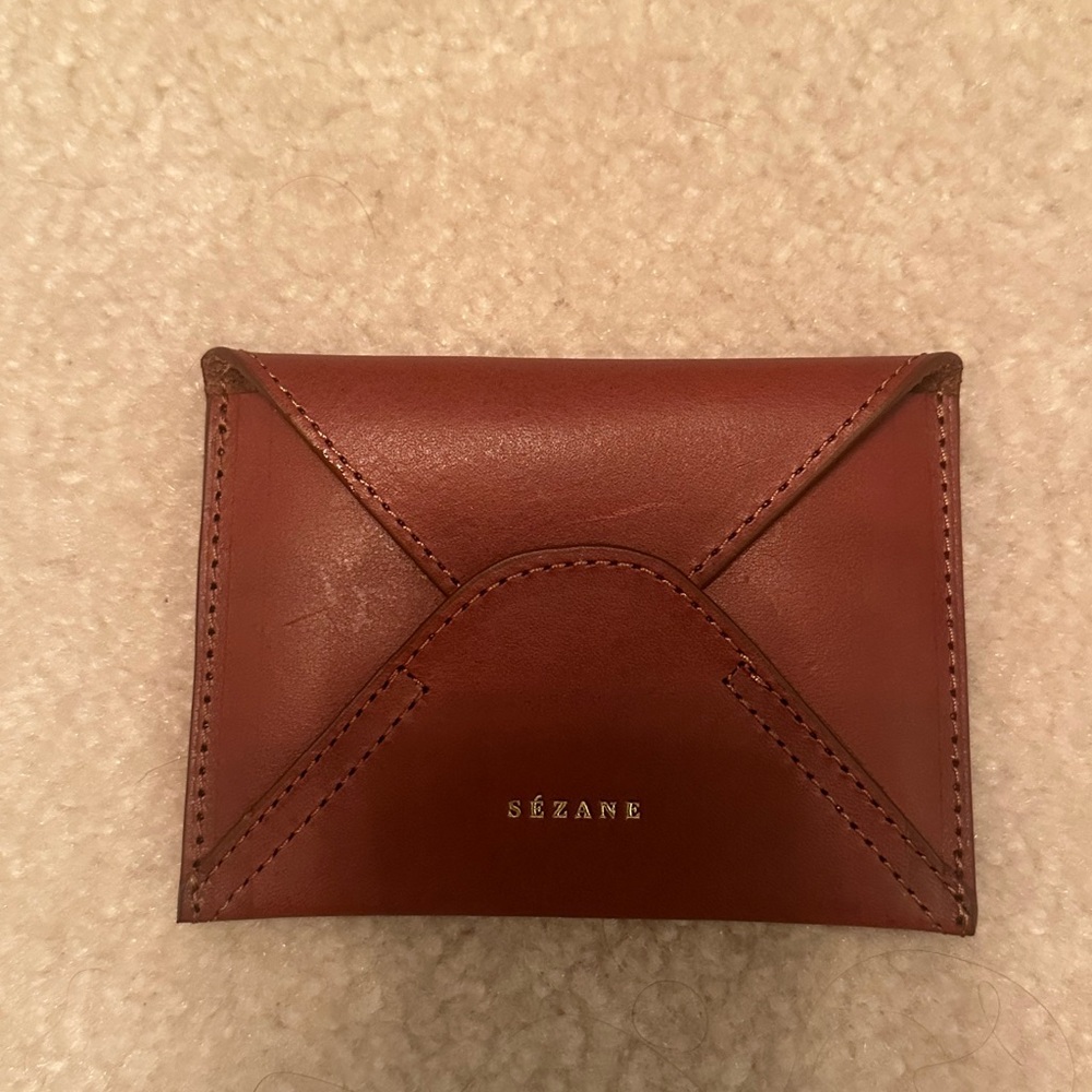 Sezane Brown Leather Wallet